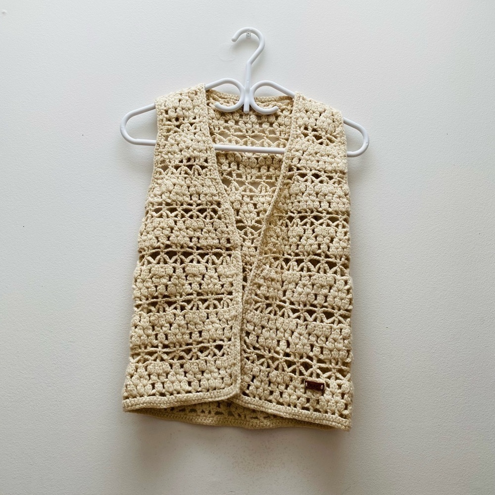 Vintage - Cream Hand Crocheted Vest